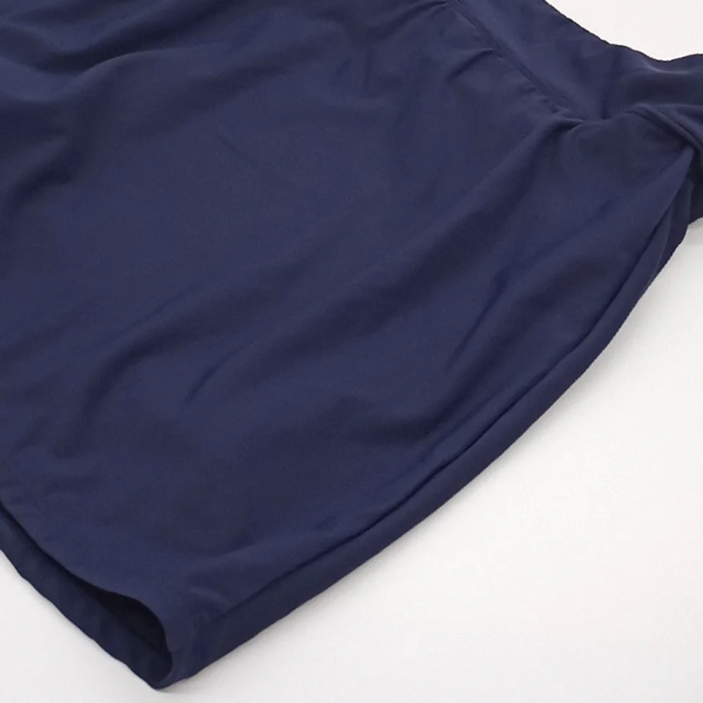 Swim Solutions Plus Size Zippered Pocket Swim Skort Navy Blue 20W